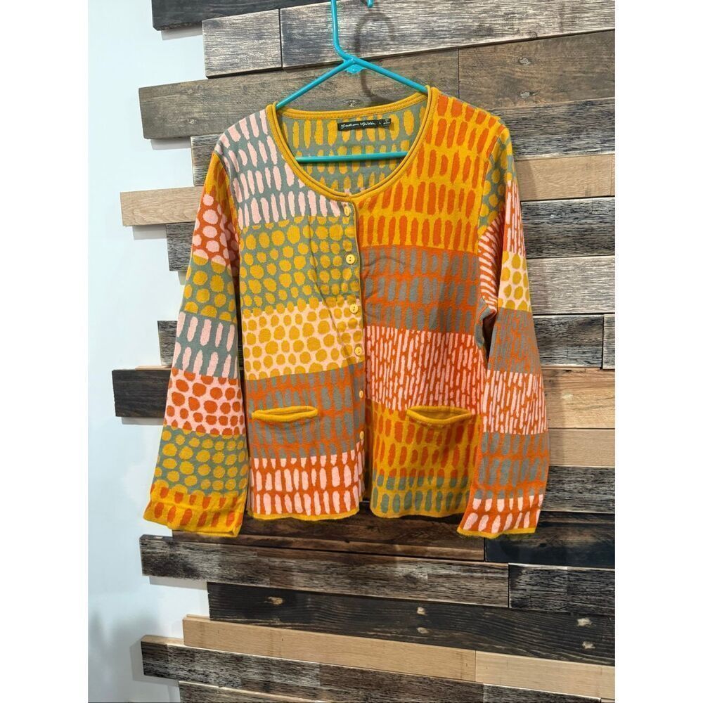 Gudrun Sjoden colorful cardigan size L - Picture 1 of 4